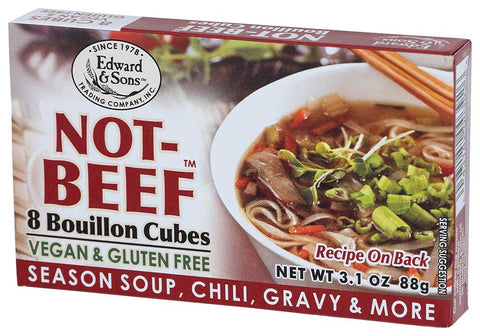 Edward And Sons Not Beef Bouillon Cube, 3.1 Ounce -- 12 per case.