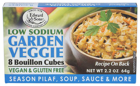 Edward And Sons Natural Low Sodium Veggie Bouillon Cube, 2.2 Ounce -- 12 per case.