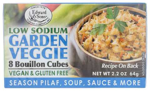 Edward And Sons Natural Low Sodium Veggie Bouillon Cube, 2.2 Ounce -- 12 per case.