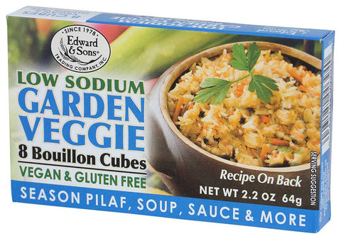 Edward And Sons Natural Low Sodium Veggie Bouillon Cube, 2.2 Ounce -- 12 per case.