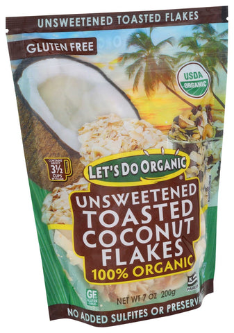 Lets Do Organic 100 Percent Toasted Coconut Flake, 7 Ounce -- 12 per case.