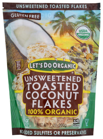 Lets Do Organic 100 Percent Toasted Coconut Flake, 7 Ounce -- 12 per case.