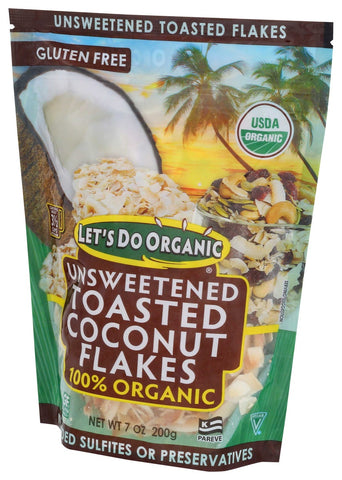 Lets Do Organic 100 Percent Toasted Coconut Flake, 7 Ounce -- 12 per case.