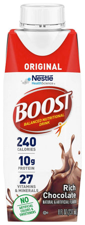 Nestle Boost Original Rich Chocolate Balanced Nutritional Drink, 8.01 Fluid Ounce -- 24 per case