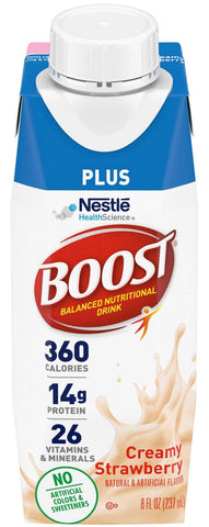 Boost Plus Creamy Strawberry Balanced Nutritional Drink, 8.01 Fluid Ounce -- 24 per case