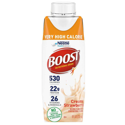 Nestle Boost Creamy Strawberry Nutritional Drink, 8.01 Fluid Ounce -- 24 per case.