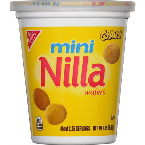 Nabisco Go Pak Mini Nilla Wafer Cookies, 2.25 Ounce -- 12 per case.