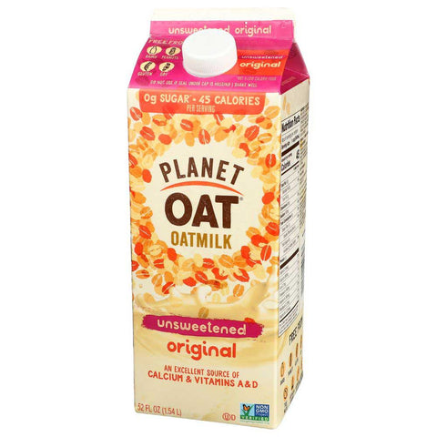 Planet Oat Unsweetened Original Oatmilk, 52 Fluid Ounce -- 6 per case