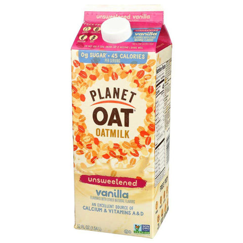 Planet Oat Unsweetened Vanilla Oatmilk, 52 Fluid Ounce -- 6 per case