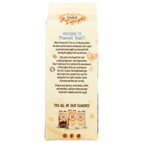 Planet Oat Unsweetened Vanilla Oatmilk, 52 Fluid Ounce -- 6 per case