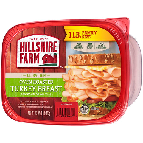 Hillshire Farm Lunchmeat Oven Roasted Turkey Breast, 1 Pound -- 6 per case.