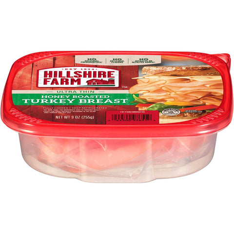 Hillshire Farm Ultra Thin Honey Roasted Turkey Lunch Meat, 9 Ounce Tub -- 9 per case.