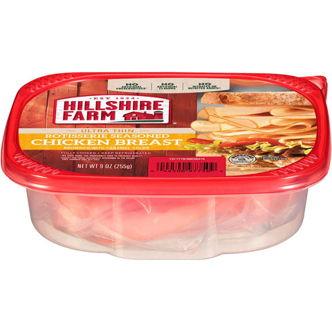Hillshire Farm Ultra Thin Rotisserie Chicken Lunch Meat, 9 Ounce Tub -- 9 per case.