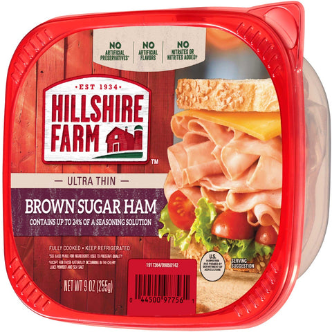 Hillshire Farm Lunchmeat Thin Brown Sugar Ham, 9 Ounce -- 9 per case.