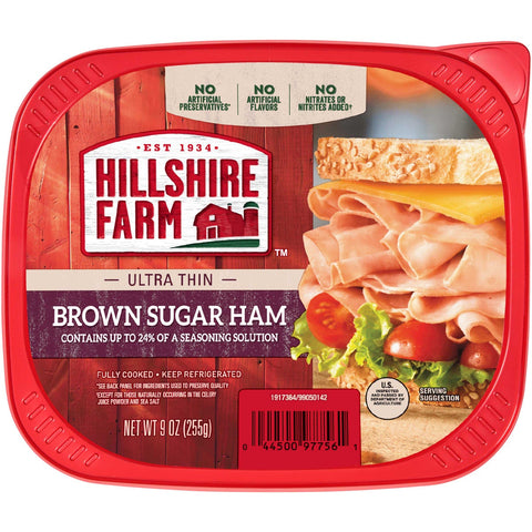 Hillshire Farm Lunchmeat Thin Brown Sugar Ham, 9 Ounce -- 9 per case.
