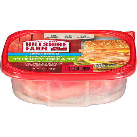 Hillshire Farm Low Sodium Oven Roasted Turkey Lunchmeat, 8 Ounce -- 9 per case.