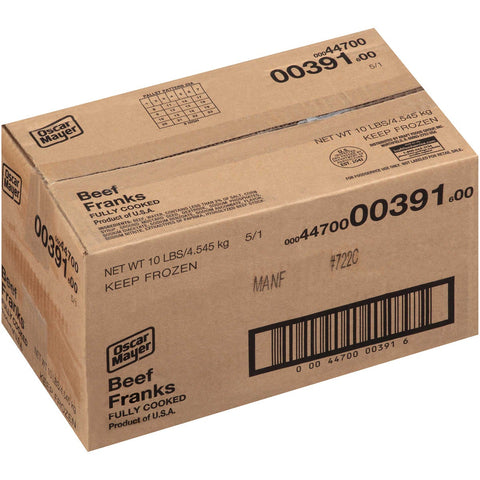 Kraft Frozen 5:1 Oscar Mayer Beef Frank, 6 inch.