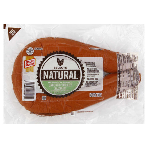 Oscar Mayer Smoked Uncured Turkey Sausage, 13 Ounce -- 8 per case.