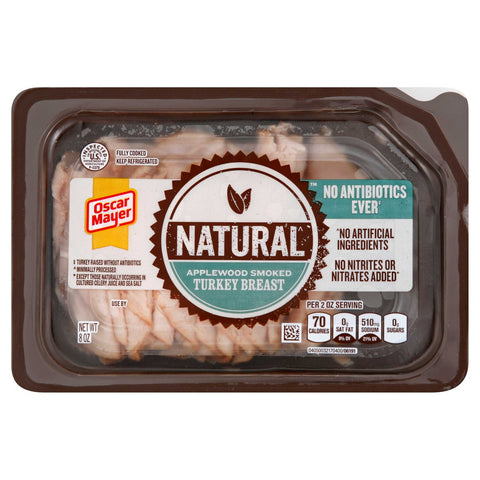Oscar Mayer Applewood Smoke Turkey Breast, 8 Ounce -- 8 per case.