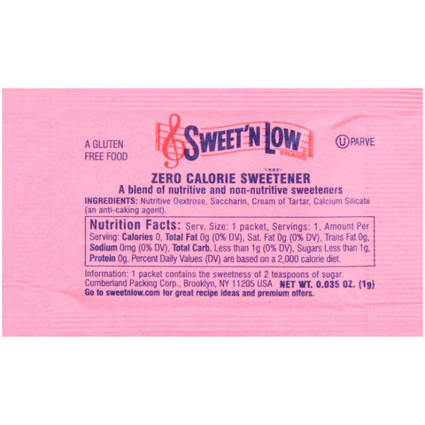 Sweet N Low Sweetener Sugar Substitute, 1 gram -- 2000 per case