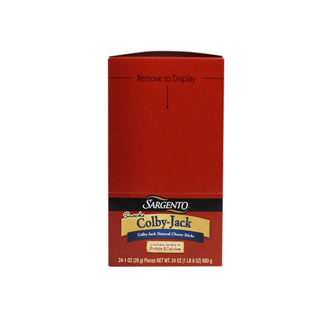 Sargento Colby Jack Cheese Stick, 1 Ounce - 24 per pack -- 4 packs per case.