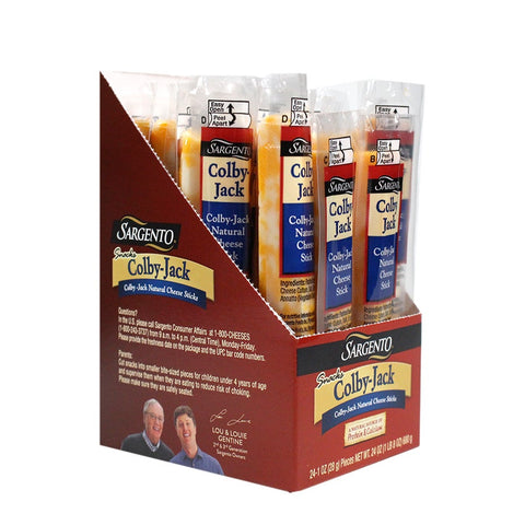 Sargento Colby Jack Cheese Stick, 1 Ounce - 24 per pack -- 4 packs per case.