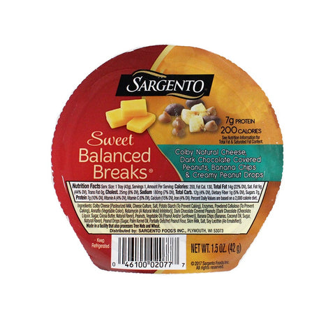 Sargento Sweet Balanced Breaks Colby Cheese, 1.5 Ounce -- 12 per case.