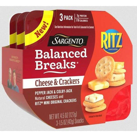 Sargento Balanced Breaks Single Pepper Jack and Colby Jack Cheese with Mini Ritz Crackers, 1.5 Ounce -- 12 per case