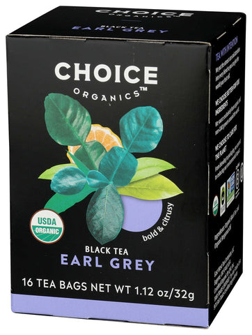 Choice Organic Teas Earl Grey Black Tea - 16 bags per pack -- 6 packs per case.