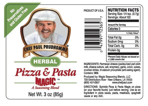 Magic Seasoning Herbal Pizza and Pasta Seasoning, 16 Ounce -- 4 per case.
