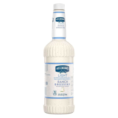 Single Hellmann's Light Ranch Salad Dressing Salad Bar Bottles, 32 Ounce