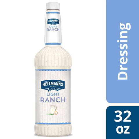 Single Hellmann's Light Ranch Salad Dressing Salad Bar Bottles, 32 Ounce
