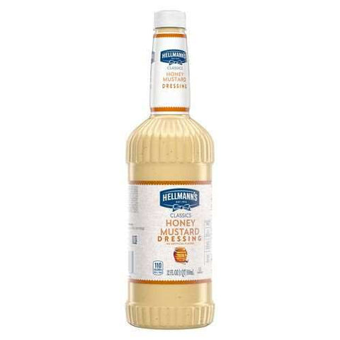 Single Hellmann's Classics Honey Mustard Salad Dressing Salad Bar Bottle, 32 Ounce