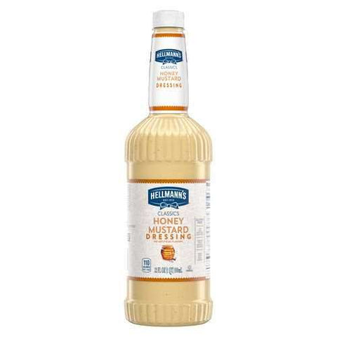 Single Hellmann's Classics Honey Mustard Salad Dressing Salad Bar Bottle, 32 Ounce