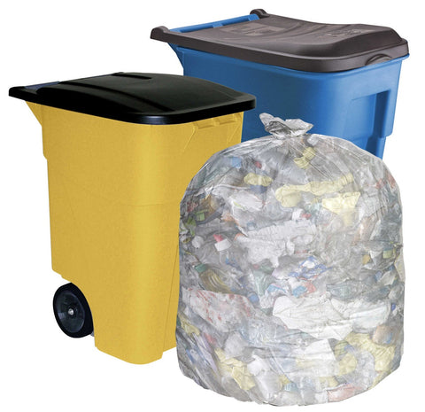 Pitt Plastics Clear Flat Can Liner for 50 Gallon Gusset Bag -- 50 per case.