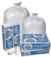 Pitt Plastics Mighty Tough Heavy White Coreless Roll Can Liner, 30 Gallon Capacity -- 200 per case.