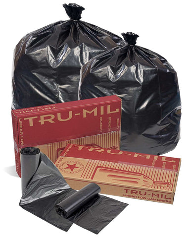 Pitt Plastics Linear Low 24x32 Black Perforated Coreless Roll Can Liner -- 250 per case.
