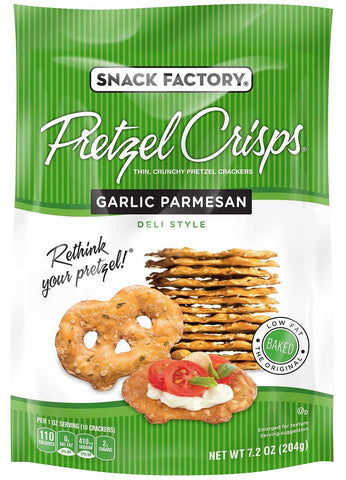 Pretzel Crisps - Garlic Parmesan, 7.2 Ounce -- 12 per case.