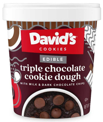 Davids Cookie Edible Triple Chocolate Cookie Dough -- 12 per case