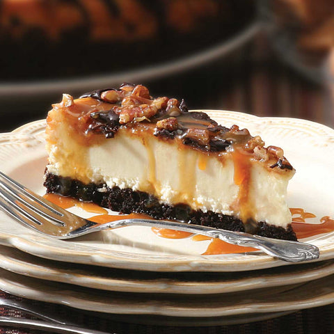 Davids Chocolate Caramel Pecan Cheesecake, 2 Ounce -- 64 per case.