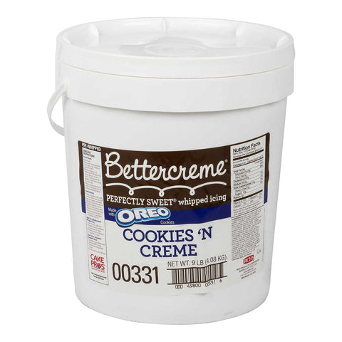 Rich Bettercreme Pre Whipped Cookies N Cream Icing, 9 Pound.