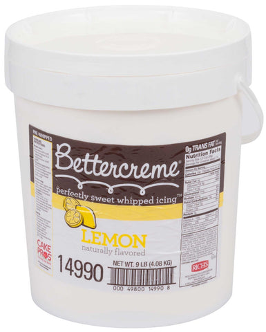 Richs Bettercreme Lemon Flavor Whipped Icing, 9 Pound