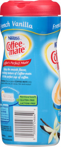 Coffee-Mate French Vanilla Powder Creamer - 15 oz. canister, 12 canisters per case