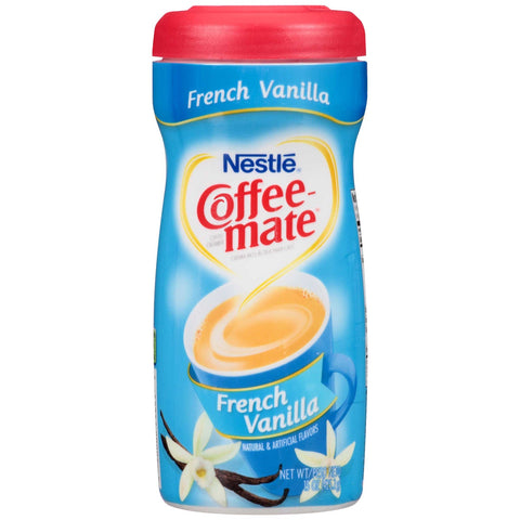 Coffee-Mate French Vanilla Powder Creamer - 15 oz. canister, 12 canisters per case