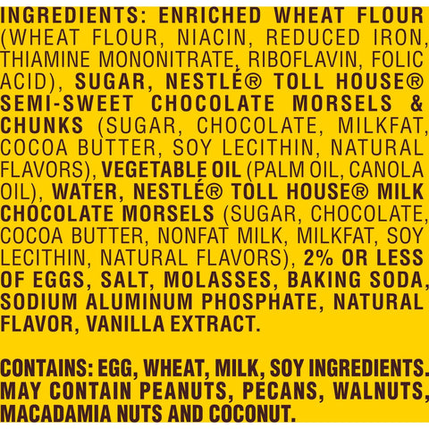 Toll House Ultimate Chocolate Chip Cookies - 16 per pack -- 12 packs per case.