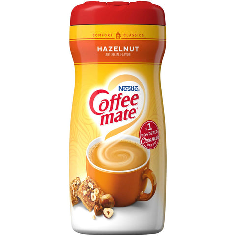Coffee-Mate Hazelunt Powder Creamer - 15 oz. canister, 6 canisters per case