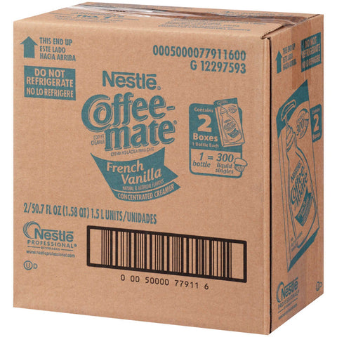 Nestle Coffee Mate French Vanilla Liquid Coffee Creamer, 1.58 Quart -- 2 per case.