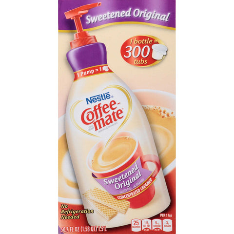 Nestle Coffee Mate Sweetened Original Liquid Coffee Creamer, 1.58 Quart -- 2 per case.