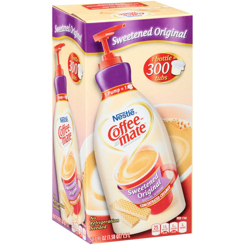 Nestle Coffee Mate Sweetened Original Liquid Coffee Creamer, 1.58 Quart -- 2 per case.