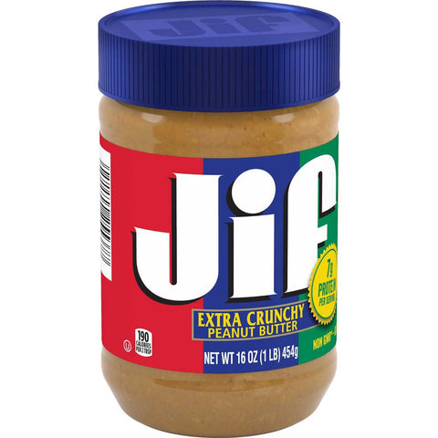Jif Crunchy Peanut Butter, 16 Ounce -- 12 per case.